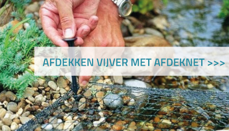 Afdekken vijver met afdeknet